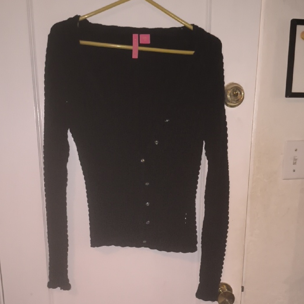 Charlotte | Elegant Black Button-Up Cardigan